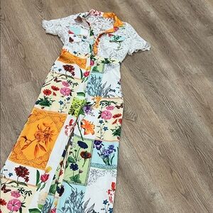 Fashion Nova Colorful Lace Patchwork jumpsuit